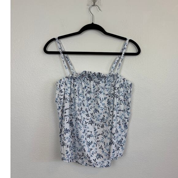 LAKE Pima Cotton Ruffle Pajama Top Medium - Picture 1 of 5